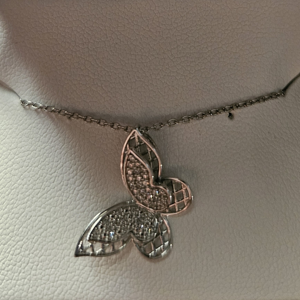 BRAND NEW Diamond Butterfly Pendant in Sterling Silver - Helzberg
